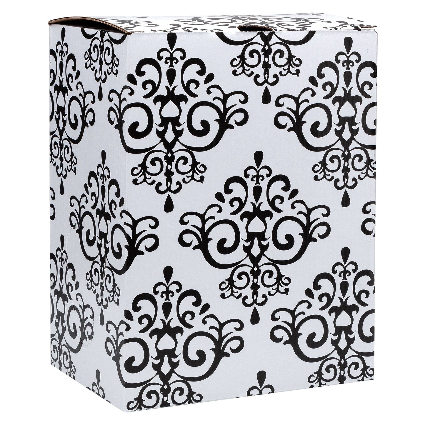 Wine Dispenser Box Black and White Damask Pattern (5 L | 1.32 gal)
