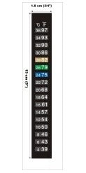 Thermometer, strips 19 to 30 degree celsius